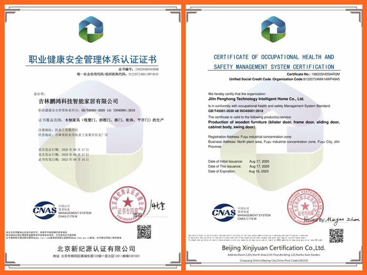 NG电子游戏职业康健清静治理认证证书